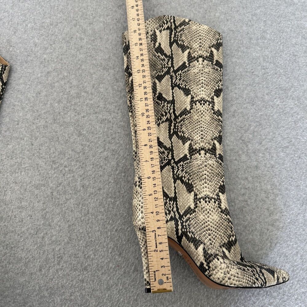 Schutz Maryana Pointed High Heel Tall Faux Snakeskin Leather Boots Size 7.5B - Picture 12 of 14